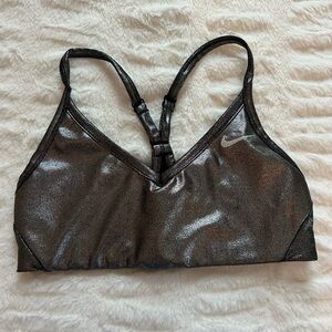 Nike Metallic Grey Sports Bra.